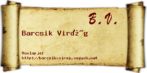 Barcsik Virág névjegykártya